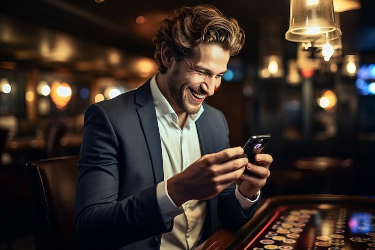 Studio permainan dadu duniabet303 dengan dealer profesional dan dua dadu di meja kasino